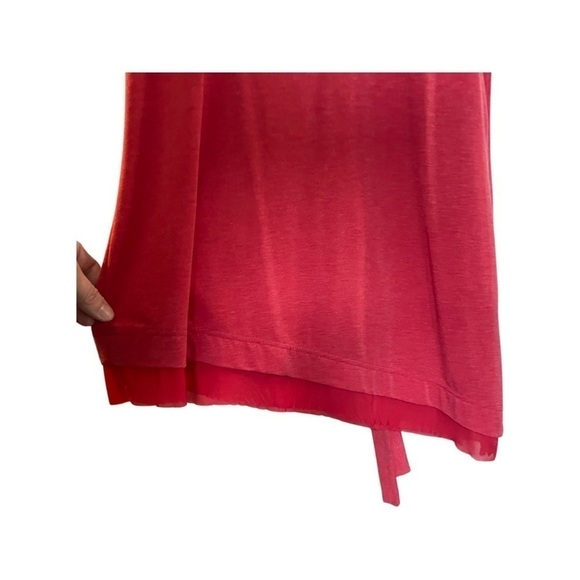 NANETTE Lapore Asymmetrical Scoop Neck Tank with Bow Poppy Red Women’s Medium. - Picture 8 of 16